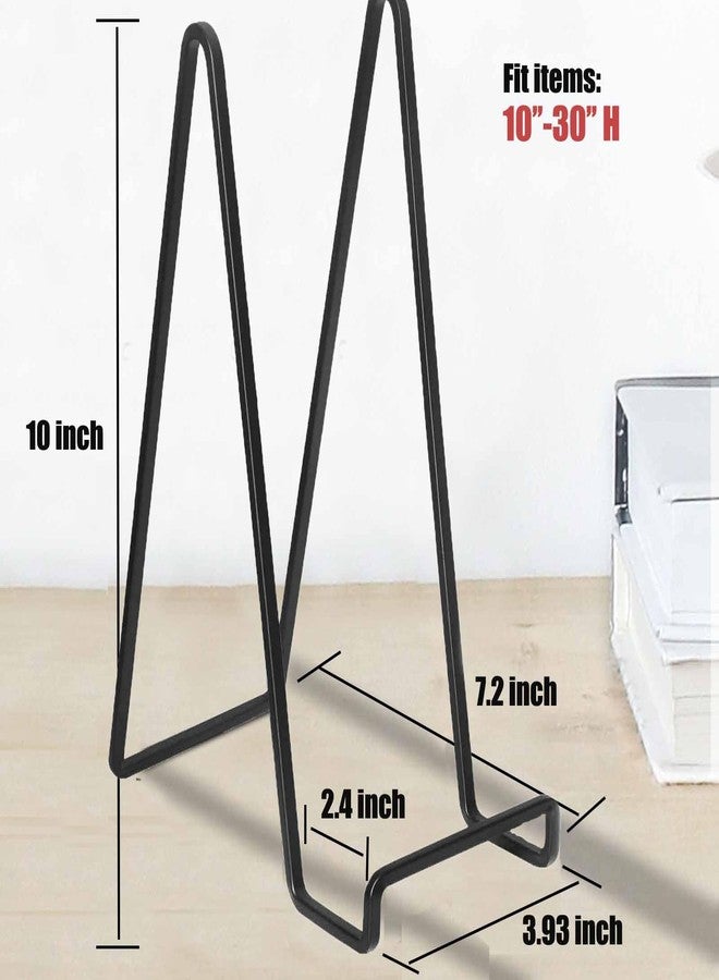 Decolore 4 Pack 10 Inch Large Display Stands Square Plate Holder Display Stand Black Frame Stand Tabletop Easel Stand for Picture, Decorative Plate, Photo Easel and Artistic Work - Image 2